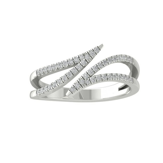 ARAIYA FINE JEWELRY 925 Sterling Silver Round-shape Diamond Fashion Ring (1/5 cttw, I2-I3 Clarity, I-J Color) Size 10
