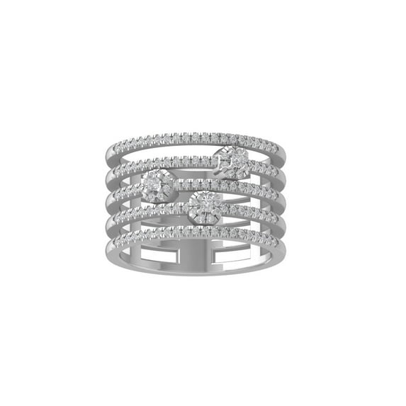 ARAIYA FINE JEWELRY 925 Sterling Silver Round-shape Diamond Fashion Ring (1 cttw, I2-I3 Clarity, I-J Color) Size 9