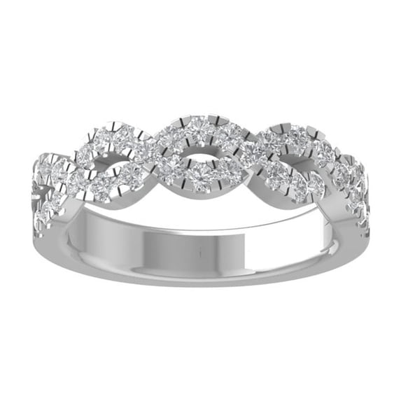ARAIYA FINE JEWELRY 925 Sterling Silver Round-shape Lab Grown Diamond Anniversary Ring (5/8 cttw, VS Clarity, D-F Color) Size 6.5