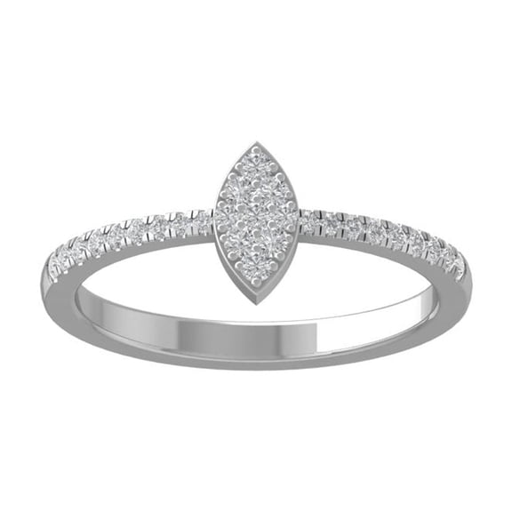 ARAIYA FINE JEWELRY 925 Sterling Silver Round-shape Lab Grown Diamond Composite Ring (1/5 cttw, VS Clarity, D-F Color) Size 10