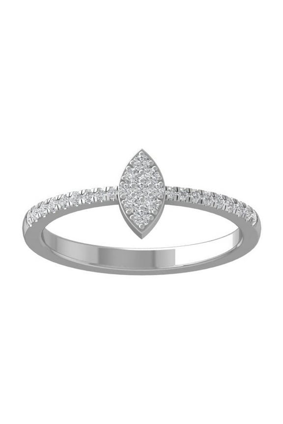 FINE JEWELRY 925 Sterling Silver Round-shape Lab Grown Diamond Composite Ring (1/5 cttw, VS Clarity, D-F Color) Size 9.5