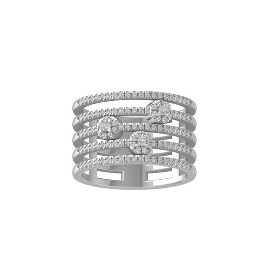ARAIYA FINE JEWELRY 925 Sterling Silver Round-shape Lab Grown Diamond Fashion Ring (1/2 cttw, VS Clarity, D-F Color) Size 6.5