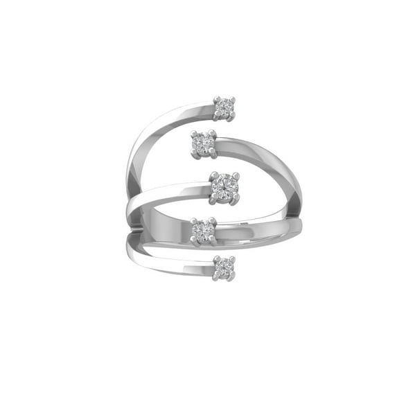 ARAIYA FINE JEWELRY 925 Sterling Silver Round-shape Lab Grown Diamond Fashion Ring (1/3 cttw, VS Clarity, D-F Color) Size 7