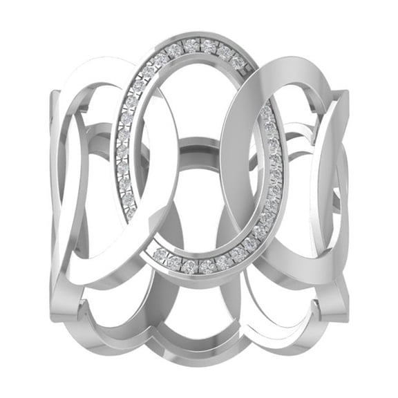 ARAIYA FINE JEWELRY 925 Sterling Silver Round-shape Lab Grown Diamond Fashion Ring (1/6 cttw, VS Clarity, D-F Color) Size 5