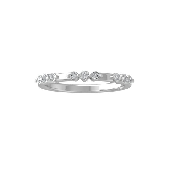 ARAIYA FINE JEWELRY 925 Sterling Silver Round-shape Lab Grown Diamond Wedding Band Ring (1/4 cttw, VS Clarity, D-F Color) Size 5