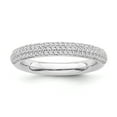 thumbnail image 1 of ARAIYA FINE JEWELRY Sterling Silver 3 Row Diamond Band Ring (1/2 cttw, I-J Color, I2-I3 Clarity), Size 7, 1 of 5