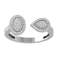 thumbnail image 1 of ARAIYA FINE JEWELRY Sterling Silver Cluster Diamond Wedding Band Ring (1/5 cttw, I-J Color, I2-I3 Clarity) Size 5.5, 1 of 1