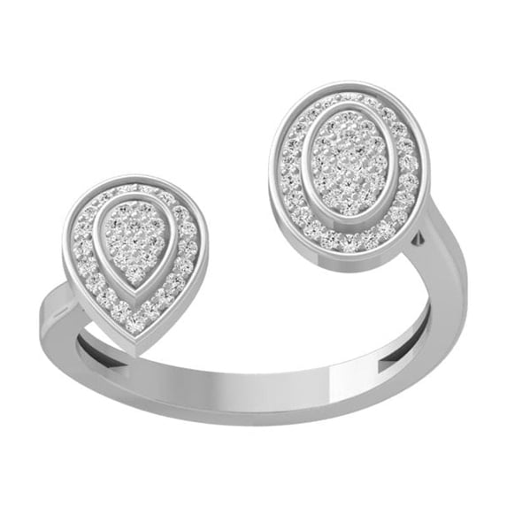 ARAIYA FINE JEWELRY Sterling Silver Cluster Diamond Wedding Band Ring (1/5 cttw, I-J Color, I2-I3 Clarity) Size 6.5