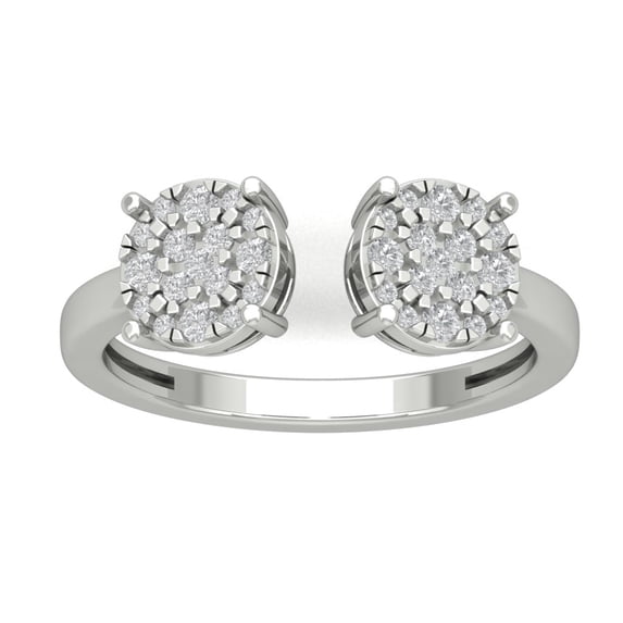 ARAIYA FINE JEWELRY Sterling Silver Cluster Lab Grown Diamond Band Ring (1/3 cttw, D-F Color, VS Clarity), Size 5.5