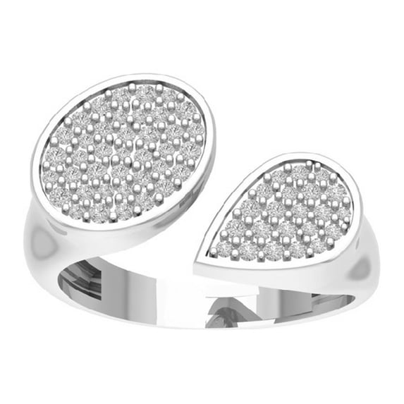ARAIYA FINE JEWELRY Sterling Silver Cluster Lab Grown Diamond Space Band Ring (3/8 cttw, D-F Color, VS Clarity), Size 9.5