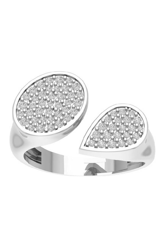 FINE JEWELRY Sterling Silver Cluster Lab Grown Diamond Space Band Ring (3/8 cttw, D-F Color, VS Clarity), Size 9