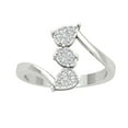thumbnail image 1 of ARAIYA FINE JEWELRY Sterling Silver Cluster Lab Grown Diamond Wedding Space Band Ring (1/4 cttw, D-F Color, VS Clarity), Size 6, 1 of 5