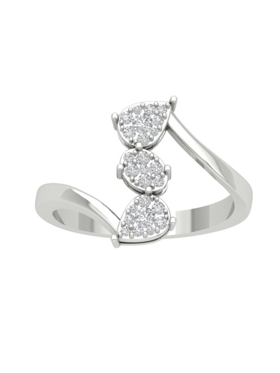 FINE JEWELRY Sterling Silver Cluster Lab Grown Diamond Wedding Space Band Ring (1/4 cttw, D-F Color, VS Clarity), Size 7