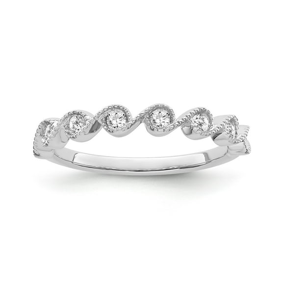Araiya Fine Jewelry Sterling Silver Diamond 7-Stone Band Ring (1/5 cttw, I-J Color, I2-I3 Clarity), Size 8