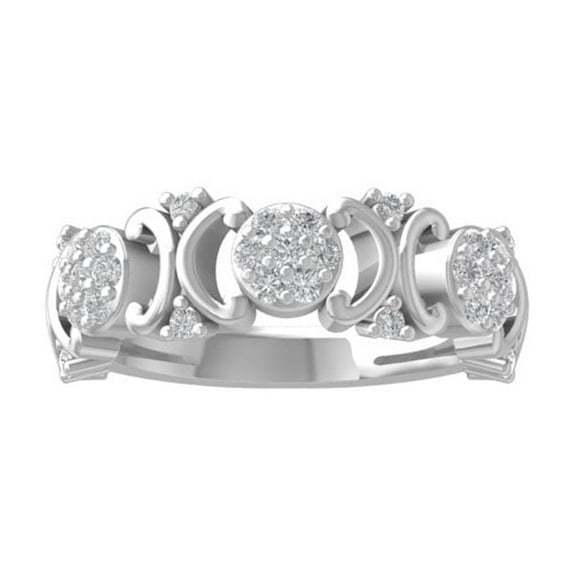 ARAIYA FINE JEWELRY Sterling Silver Diamond Anniversary Band Ring (1/2 cttw, I-J Color, I2-I3 Clarity) Size 5