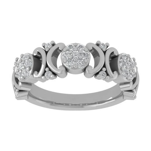 ARAIYA FINE JEWELRY Sterling Silver Diamond Anniversary Band Ring (1/4 cttw, I-J Color, I2-I3 Clarity) Size 9