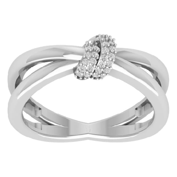 Araiya Fine Jewelry Sterling Silver Diamond Band Ring (1/10 cttw, I-J Color, I2-I3 Clarity), Size 7.5