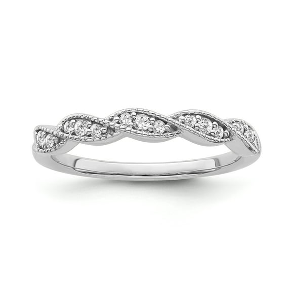 ARAIYA FINE JEWELRY Sterling Silver Diamond Band Ring (1/10 cttw, I-J Color, I2-I3 Clarity), Size 7