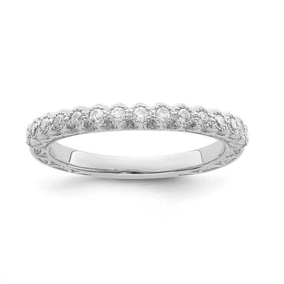 ARAIYA FINE JEWELRY Sterling Silver Diamond Band Ring (1/5 cttw, I-J Color, I2-I3 Clarity), Size 6