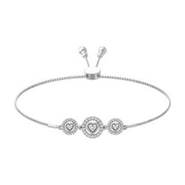 ARAIYA FINE JEWELRY Sterling Silver Diamond Bolo Bracelet (1/3 cttw, I-J Color, I2-I3 Clarity) 9"