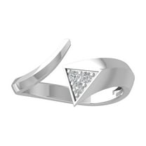 ARAIYA FINE JEWELRY Sterling Silver Diamond Bypass Open Band Ring (1/10 cttw, I-J Color, I2-I3 Clarity) Size 10