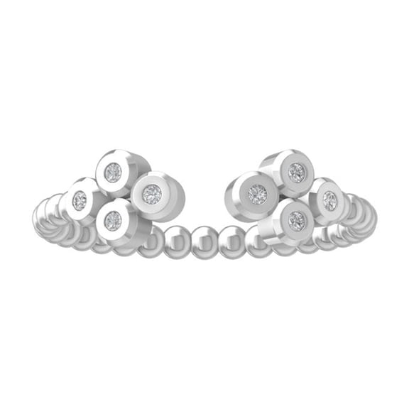 ARAIYA FINE JEWELRY Sterling Silver Diamond Bypass Open Band Ring (1/10 cttw, I-J Color, I2-I3 Clarity) Size 6.5