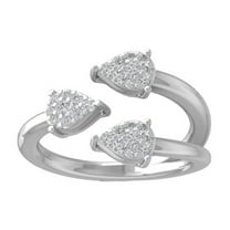 ARAIYA FINE JEWELRY Sterling Silver Diamond Bypass Open Band Ring (1/3 cttw, I-J Color, I2-I3 Clarity) Size 7.5