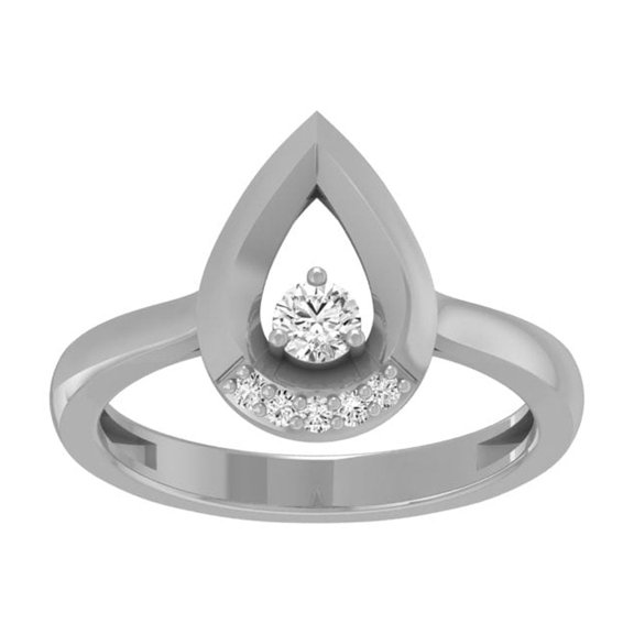 ARAIYA FINE JEWELRY Sterling Silver Diamond Cluster Band Ring (1/6 cttw, I-J Color, I2-I3 Clarity) Size 9