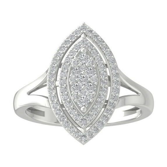 ARAIYA FINE JEWELRY Sterling Silver Diamond Cluster Ring (1/2 cttw, I-J Color, I2-I3 Clarity) Size 5.5