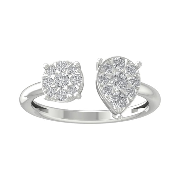 ARAIYA FINE JEWELRY Sterling Silver Diamond Cluster Ring (1/2 cttw, I-J Color, I2-I3 Clarity) Size 6.5