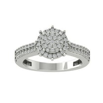 ARAIYA FINE JEWELRY Sterling Silver Diamond Cluster Ring (1/2 cttw, I-J Color, I2-I3 Clarity) Size 7