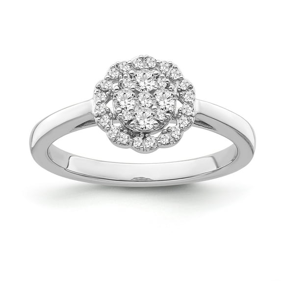 Araiya Fine Jewelry Sterling Silver Diamond Cluster Ring (1/4 cttw, I-J Color, I2-I3 Clarity), Size 9.5