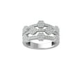 thumbnail image 1 of ARAIYA FINE JEWELRY Sterling Silver Diamond Composite Cluster Engagement Ring (1 cttw, I-J Color, I2-I3 Clarity) Size 5.5, 1 of 3