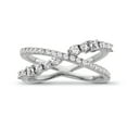 thumbnail image 1 of ARAIYA FINE JEWELRY Sterling Silver Diamond Criss Cross Band Ring (1/2 cttw, I-J Color, I2-I3 Clarity), Size 7.5, 1 of 5