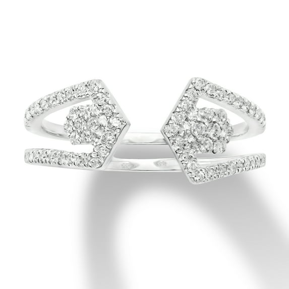 ARAIYA FINE JEWELRY Sterling Silver Diamond Deconstructed Fashion Ring (1/3 cttw, I-J Color, I2-I3 Clarity), Size 9.5