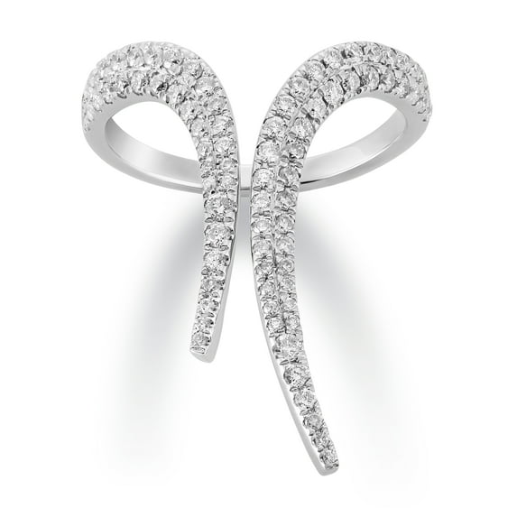 ARAIYA FINE JEWELRY Sterling Silver Diamond Deconstructed Fashion Ring (5/8 cttw, I-J Color, I2-I3 Clarity), Size 6.5