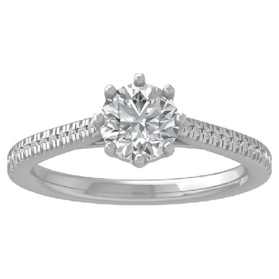 ARAIYA FINE JEWELRY Sterling Silver Diamond Engagement Ring (1 1/8 cttw, I-J Color, I2-I3 Clarity) Size 8.5