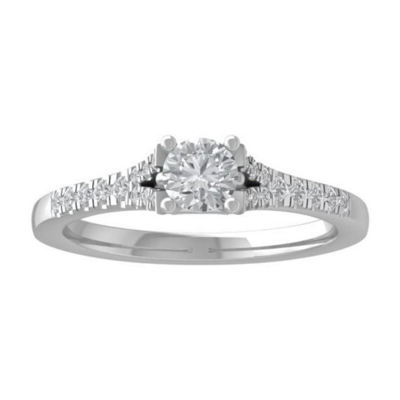 ARAIYA FINE JEWELRY Sterling Silver Diamond Engagement Ring (3/4 cttw, I-J Color, I2-I3 Clarity) Size 5