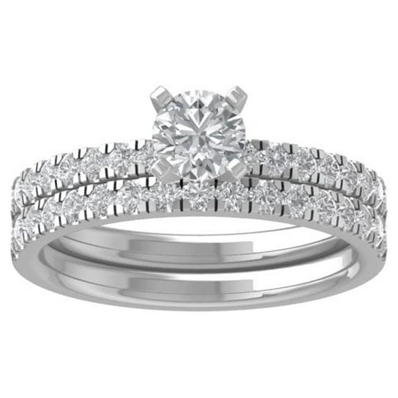 ARAIYA FINE JEWELRY Sterling Silver Diamond Engagement Ring (3/4 cttw, I-J Color, I2-I3 Clarity) Size 8.5