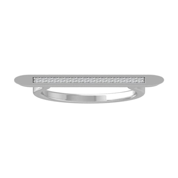 ARAIYA FINE JEWELRY Sterling Silver Diamond Fashion Band Ring (1/20 cttw, I-J Color, I2-I3 Clarity) Size 8.5