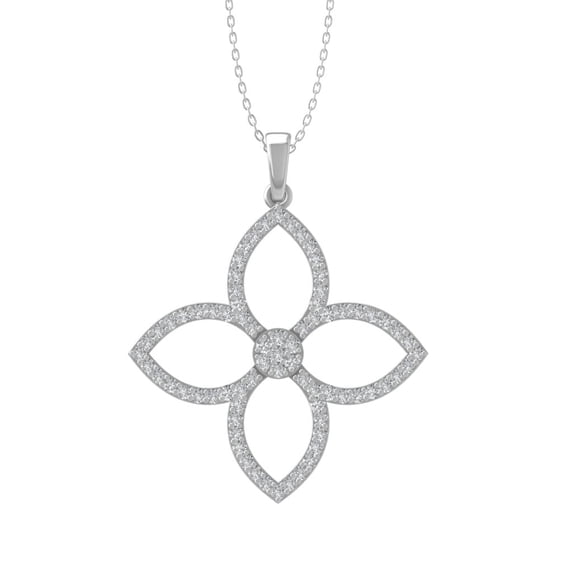 ARAIYA FINE JEWELRY Sterling Silver Diamond Fashion Pendant with Silver Cable Chain Necklace (1/2 cttw, I-J Color, I2-I3 Clarity) 18"
