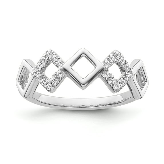 Araiya Fine Jewelry Sterling Silver Diamond Geometric Shape Ring (1/10 cttw, I-J Color, I2-I3 Clarity) Size 7.5
