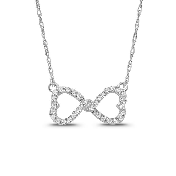 ARAIYA FINE JEWELRY Sterling Silver Diamond Infinity Heart Pendant Necklace (1/5 cttw, I-J Color, I2-I3 Clarity), 18"