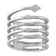 thumbnail image 1 of ARAIYA FINE JEWELRY Sterling Silver Diamond Snake Band Ring (1/4 cttw, I-J Color, I2-I3 Clarity) Size 6, 1 of 1