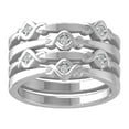 thumbnail image 1 of ARAIYA FINE JEWELRY Sterling Silver Diamond Stackable Band Ring (1/8 cttw, I-J Color, I2-I3 Clarity) Size 7, 1 of 4