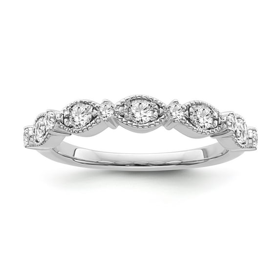 ARAIYA FINE JEWELRY Sterling Silver Diamond Stackable Eternity Band Ring (1/3 cttw, I-J Color, I2-I3 Clarity), Size 6.5
