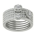 thumbnail image 1 of ARAIYA FINE JEWELRY Sterling Silver Diamond Stackable Ring (1 3/8 cttw, I-J Color, I2-I3 Clarity) Size 7, 1 of 5