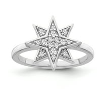 Araiya Fine Jewelry Sterling Silver Diamond Star Ring (1/6 cttw, I-J Color, I2-I3 Clarity) Size 6.5