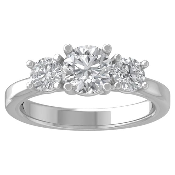 ARAIYA FINE JEWELRY Sterling Silver Diamond Three Stone Engagement Ring (1 5/8 cttw, I-J Color, I2-I3 Clarity) Size 8.5