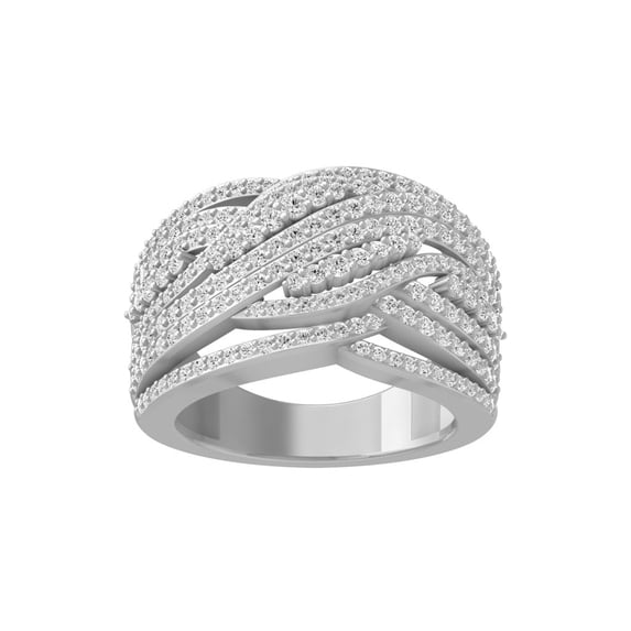 ARAIYA FINE JEWELRY Sterling Silver Diamond Wedding Anniversary Band Ring (1 1/4 cttw, I-J Color, I2-I3 Clarity) Size 6